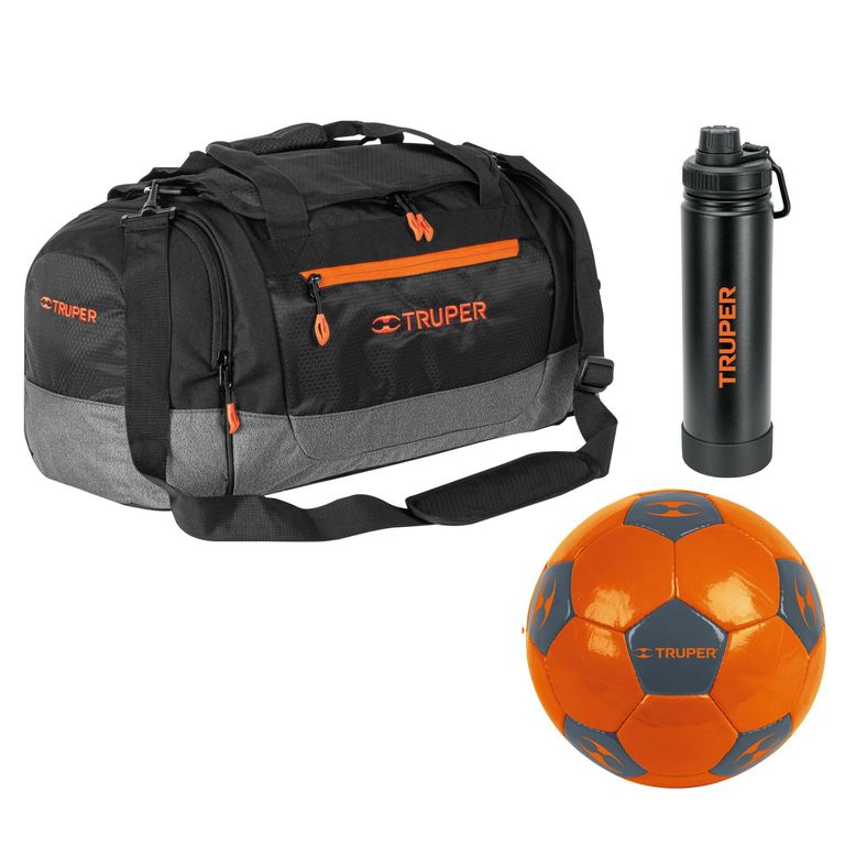 Combo Maleta deportiva y viaje Pelota y termo Tomatodo
