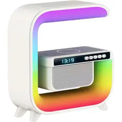 ITELSISTEM - Lampara Bluetooh Rgb Led Reloj Carga rapida Inalambrico Llamadas App