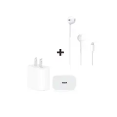APPLE - Audífono Apple Ligthning y Cargador 20w Apple - Original