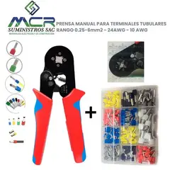 GENERICO - ALICATE PRENSA TERMINAL TUBULAR SOBREMOLDEADO CAJA TERMINALES