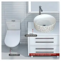 STONE - COMBO INODORO MINIMALISTA STAN BLANCO BOWL LEWIS BLANCO