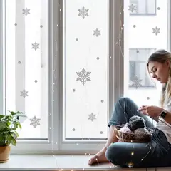GENERICO - Sticker Copo de Nieve Vinilo pegatinas para decoracion Navidad