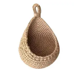 VATYERTY - Estilo bohemio tejido Cesta Caqui 20x18x25cm