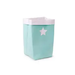CHILDHOME - CESTA DE ALMACENAJE DE LONA 32 X 32 X 60 CM BLANCO MENTA
