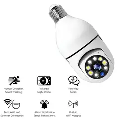 GENERICO - Foco Cámara Espía de seguridad Videovigilancia HD 360° Wifi altavoz