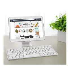 GENERICO - TECLADO INALAMBRICO BLUETOOTH SEISA BK-3001 GRIS CON BLANCO