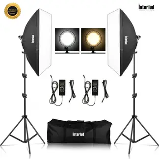 INTERLUD - Kit Iluminación Softbox LED y Parantes Profesional FYI260018