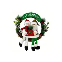 GENERICO - Coronas Navideñas Para Puertas con Música y Luz - Grande