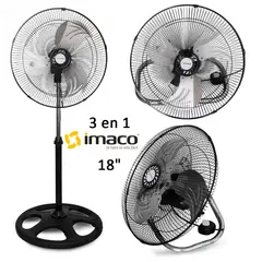 IMACO - Ventilador Pedestal 3 en 1 - 18" 57W FSM370