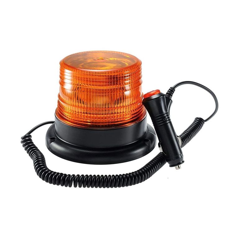 Circulina Estroboscópica Ámbar 12 Led Base Magnética 12/80v