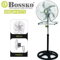 BOSSKO - Ventilador 3 en 1 De 18″ Pulgadas 200 Watts PLATEADO