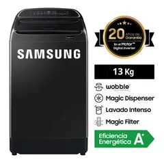 SAMSUNG - Lavadora SAMSUNG 13Kg Digital Inverter Negra WA13T5260BV