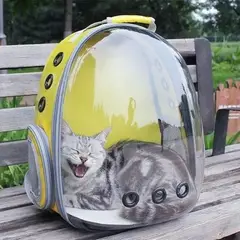 GENERICO - Mochila para mascota capsula gato perro conejo - Rojo.