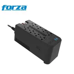 FORZA - Estabilizador 1200va Fvr-1222usb Forza, 600w, 2usb,8 Tomas