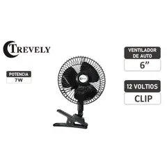 TREVELY - Ventilador para auto 6" CT-600 - 12 voltios