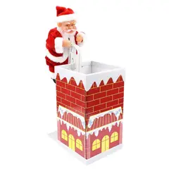 GENERICO - Adorno Navideño Musical Con Movimientos Papa Noel Ingresando Chimenea