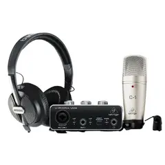 Behringer - Kit Grabación Behringer U-phoria Studio Um2 C1 hps5000 cable