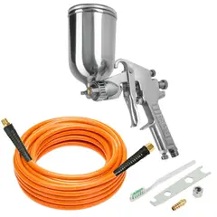 TRUPER - KIT PISTOLA DE AIRE PARA PINTAR PROFESIONAL MANGUERA 10 METROS