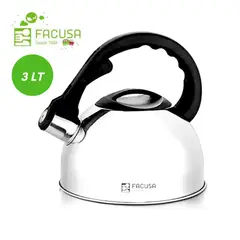 FACUSA - Tetera Elegant 3 Litros Acero Inoxidable Silbador