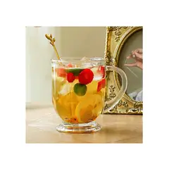 GENERICO - Set de 6 tazas de vidrio para bebidas café cerveza grande