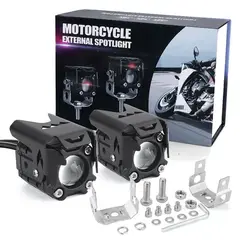 GENERICO - Faros Auxiliares De Lupa Para Motocicleta Con Estrobo 120w