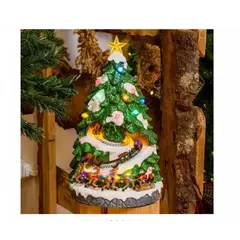 GENERICO - Villa Navideña Musical GRANDE Modelo arbol con Trencitos y Luz