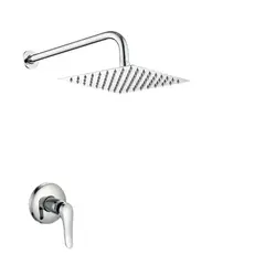 IMPORTADO MC - KIT DE DUCHA 8 PULGADAS ACERO CROMADO CON LLAVE AGUA FRIA