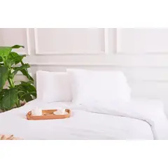 SUIT THE BED - EDREDÓN REVERSIBLE DE ALGODÓN - 150 HILOS - 1 PLAZA - BLANCO