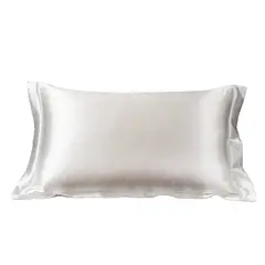 DENISASAA - Funda de almohada de seda de morera transpirable de doble cara-blanco