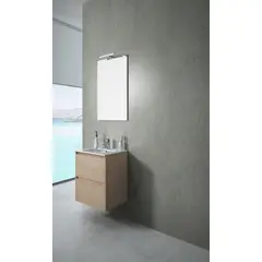 Teka - Combo Mueble de Baño 60X45X46 2 Cajones + Espejo + Foco LED + Lavamanos INCA COMBO 60 ROBLE TEKA