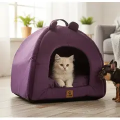 GENERICO - CAMA PARA PERRO CUEVA IGLU TALLA L  - LILA