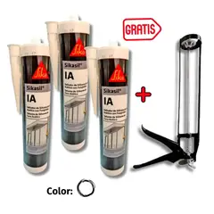 SIKA - Pack por 3 Siliconas Antihongos Sikasil IA Blanco 280ml GRATIS Pistola