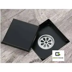 GREEN HOUSE - SUMIDERO REVERSIBLE ACERO SUS 304 DE 10CM NEGRO