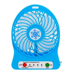 GENERICO - Ventilador portatil con bateria recargable AZUL