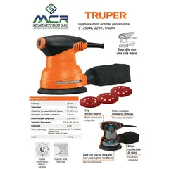 TRUPER - Lijadora roto orbital profesional 5" 260W 220V 102466