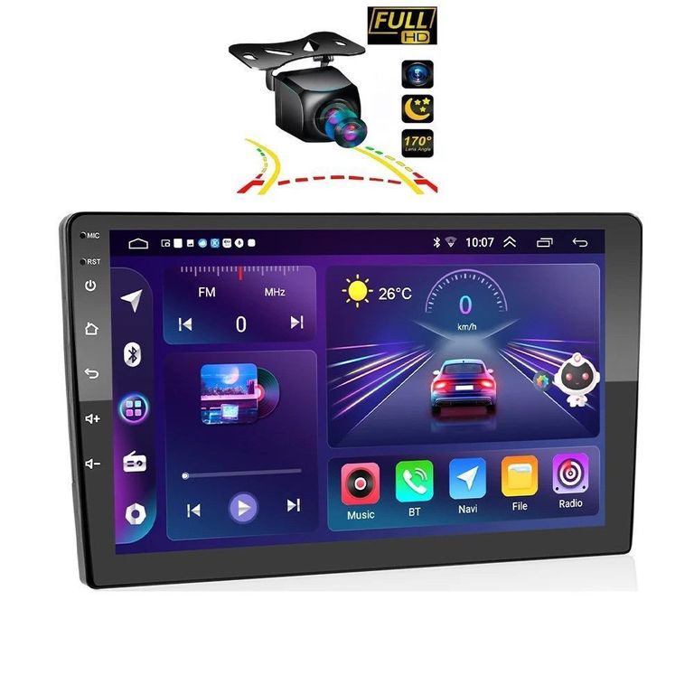 Autoradio Android 15 Full HD 4Gb Ram y 32Gb Room 10 Pulgadas Camara AHD