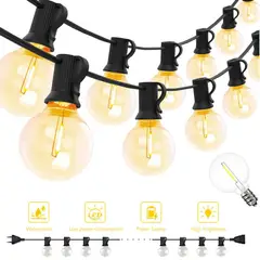 GENERICO - Guirnalda 25 Bombillas 15 metros LED Vintage Jardin Fiestas exterior
