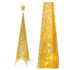 OTTOWARE - ARBOL ESCARCHADO DE NAVIDAD CON LUCES LED 1.8M DORADO