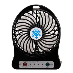 GENERICO - Ventilador portatil con bateria recargable NEGRO