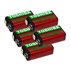 TOSHIBA - Pila Batería 9V 6F22 Heavy Duty 5 Pilas
