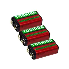 TOSHIBA - Pila Batería 9V 6F22 Heavy Duty 6F22KGGR Pack 3 Pilas