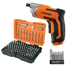 TRUPER - Destornillador inalámbrico profesional 3.6V + juego de 100 puntas