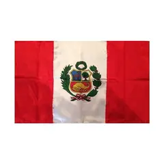 GENERICO - Bandera Del Perú 60 Cm X 90 cm Con Escudo razo  Calidad A1