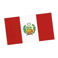 GENERICO - Bandera Del Perú 60cm X 90 cm Con Escudo Impreso