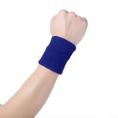 GENERICO - Muñequera Deportiva de Sudor Felpa Azul