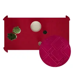 SALA FABULOSA - Mantel de comedor rectangular 2.50 x 1.50 guinda