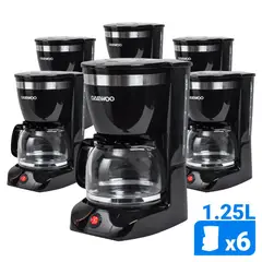 DAEWOO - Cafetera 800w 1.25L 12 Tazas Pack x6