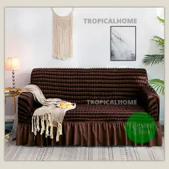 GENERICO - FORRO DE MUEBLE SPANDEX 3-2-1 CHOCOLATE A RAYAS