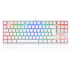 REDRAGON - TECLADO MECANICO KUMARA WHITE RGB RED SWITCH