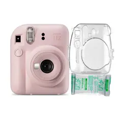 FUJIFILM - Camara Instax Mini 12 Rosado Flor+Estuche Transpa+Pelix10.